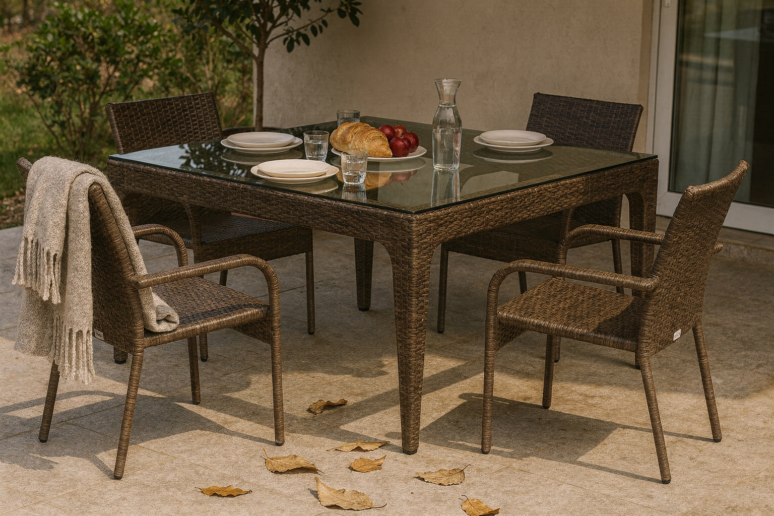 DINING TABLE WITH GLASS TOP (AHOD/250/002)