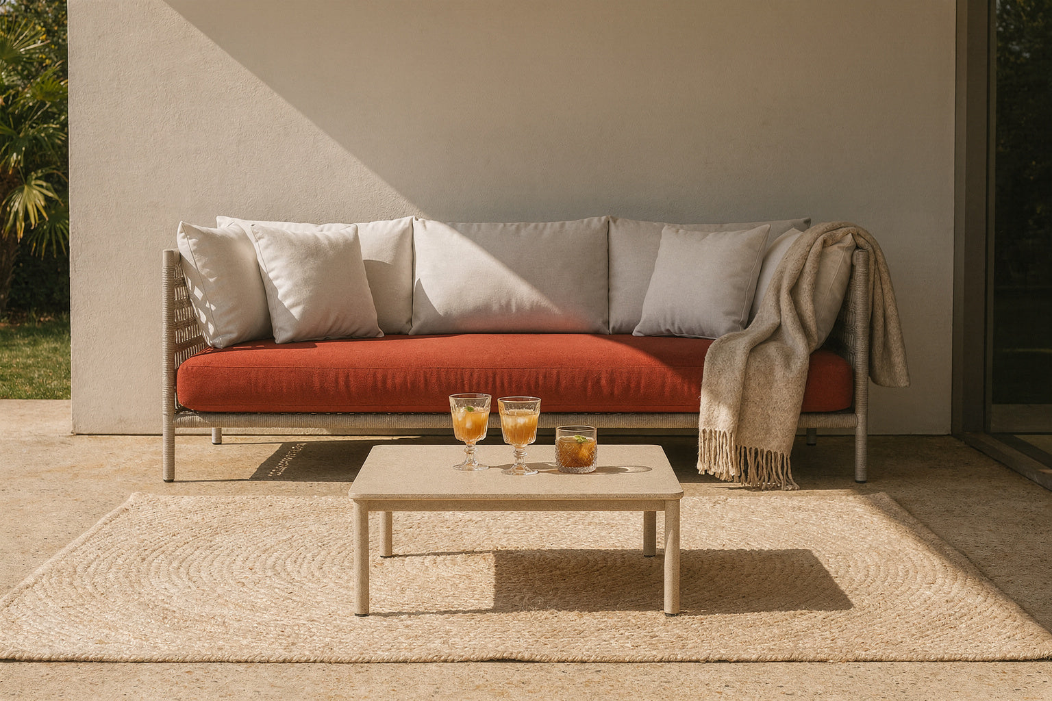 THREE SEATER SOFA WITH CUSHION (AHO/067/002)
