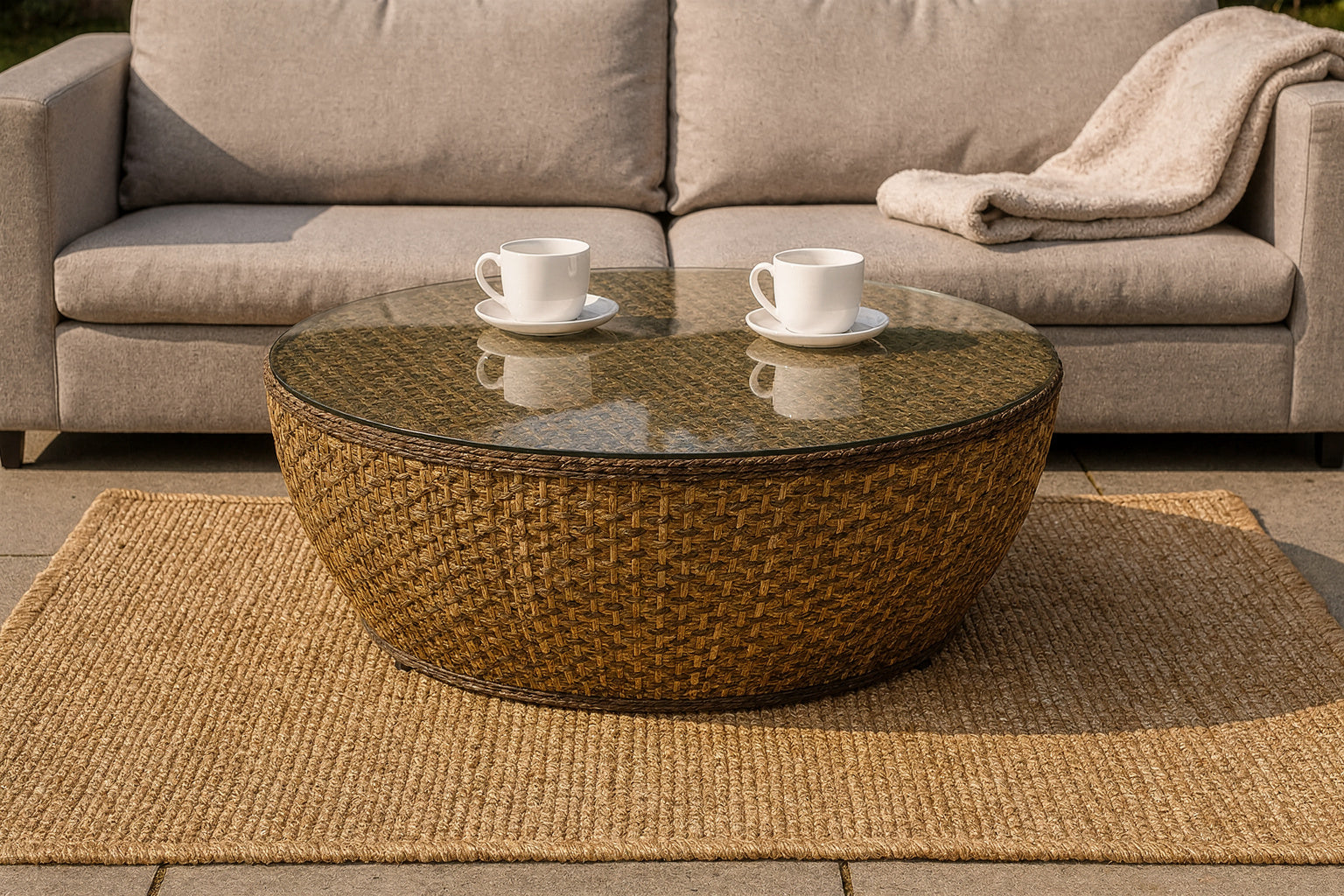 ROUND TABLE WITH GLASS TOP (AHOD/300/002)