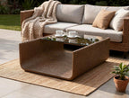 SIDE TABLE WITH GLASS TOP (AHOL/180/005)