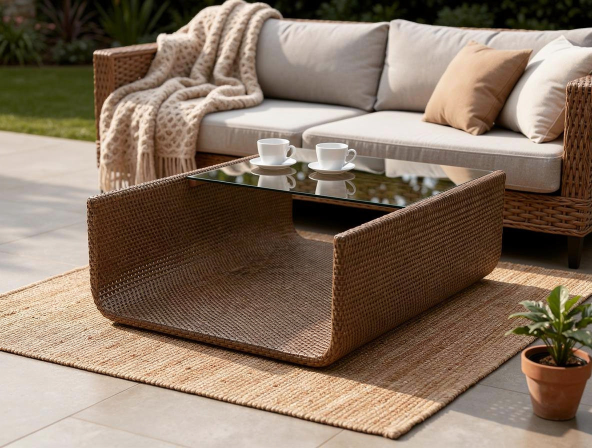 SIDE TABLE WITH GLASS TOP (AHOL/180/005)