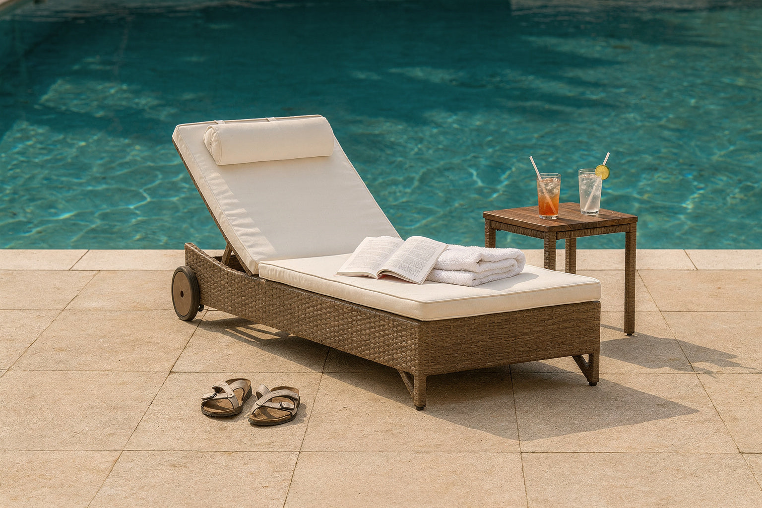 SUNLOUNGER WITH CUSHION (AHOC/203/001)