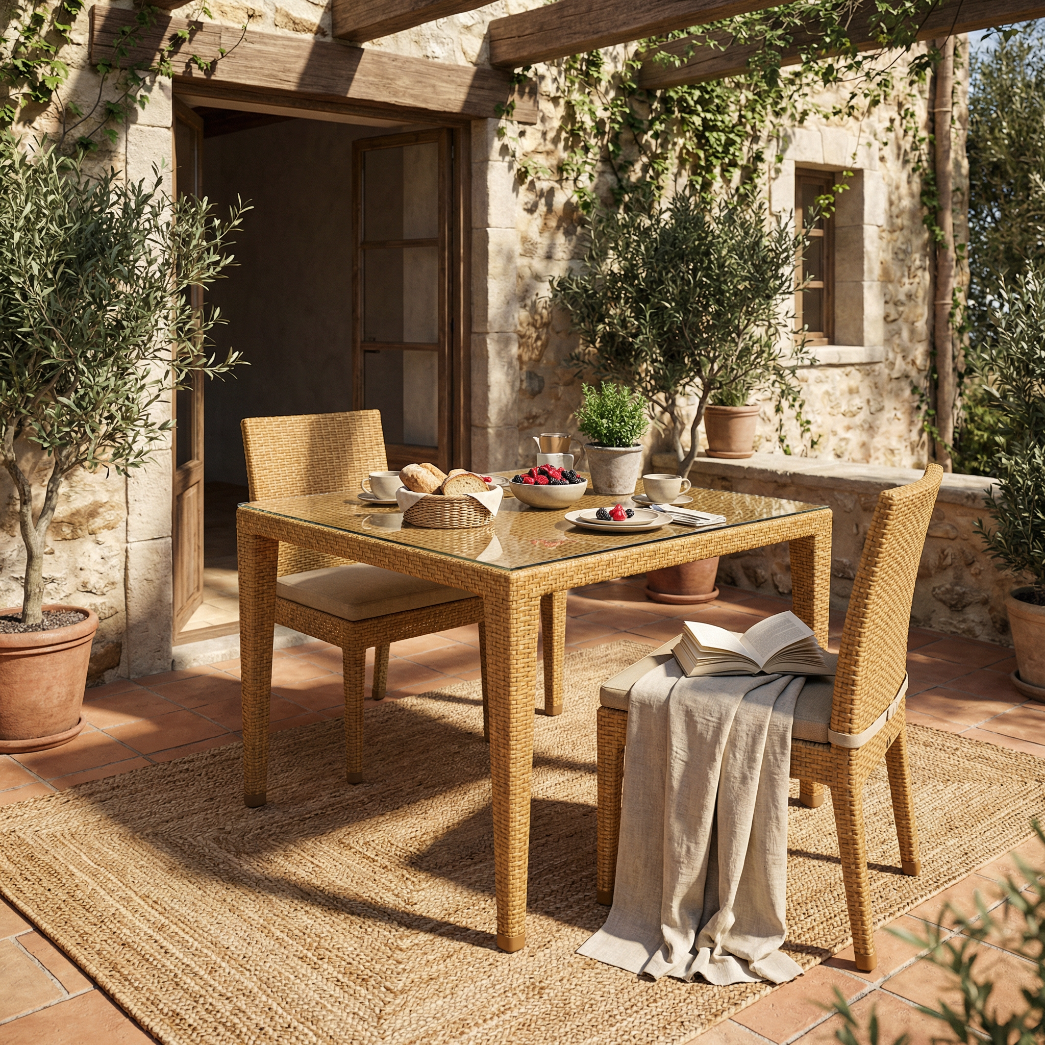 DINING TABLE WITH GLASS TOP (AHOD/412/002)