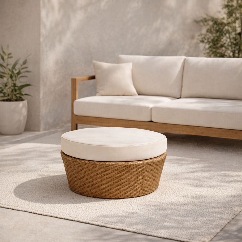 OTTOMAN WITH CUSHION (AHOL/102/006)