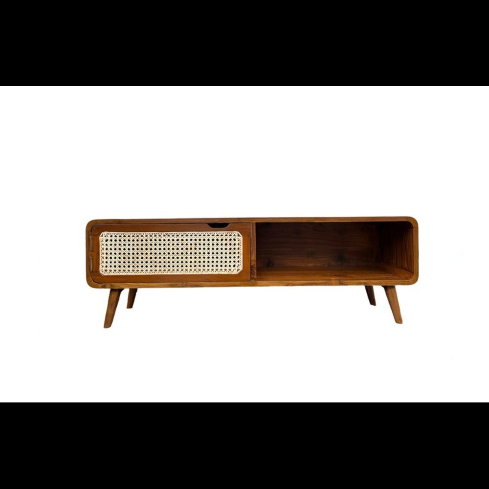 Midcentury Small Solid Teak TV Stand