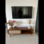 Midcentury Small Solid Teak TV Stand