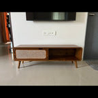 Midcentury Small Solid Teak TV Stand