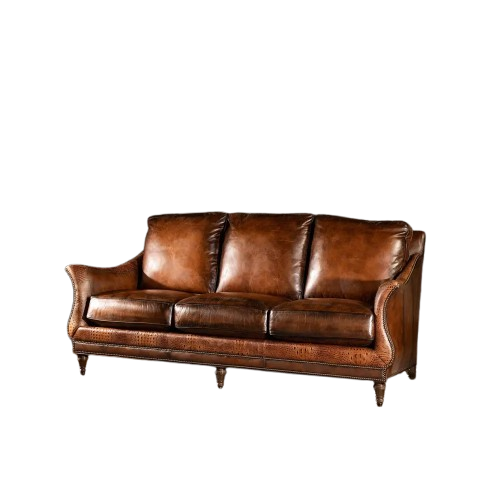Georgia Vintage Brown Leather Sofa