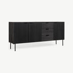 Stylish Sideboard in Black Mango Wood for Luxe Living