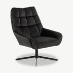 Elira Luxe Black Velvet Accent Chair