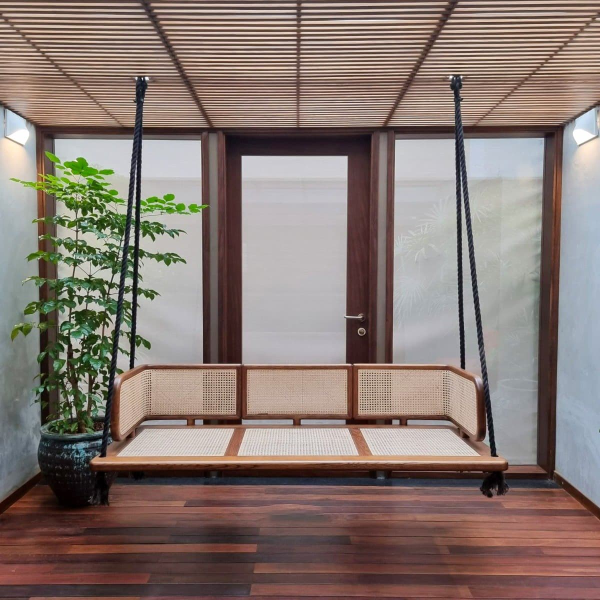 Breeze Cane Wood Swing