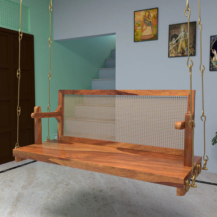 Adorable Thin Cane Reversible Wooden Swing