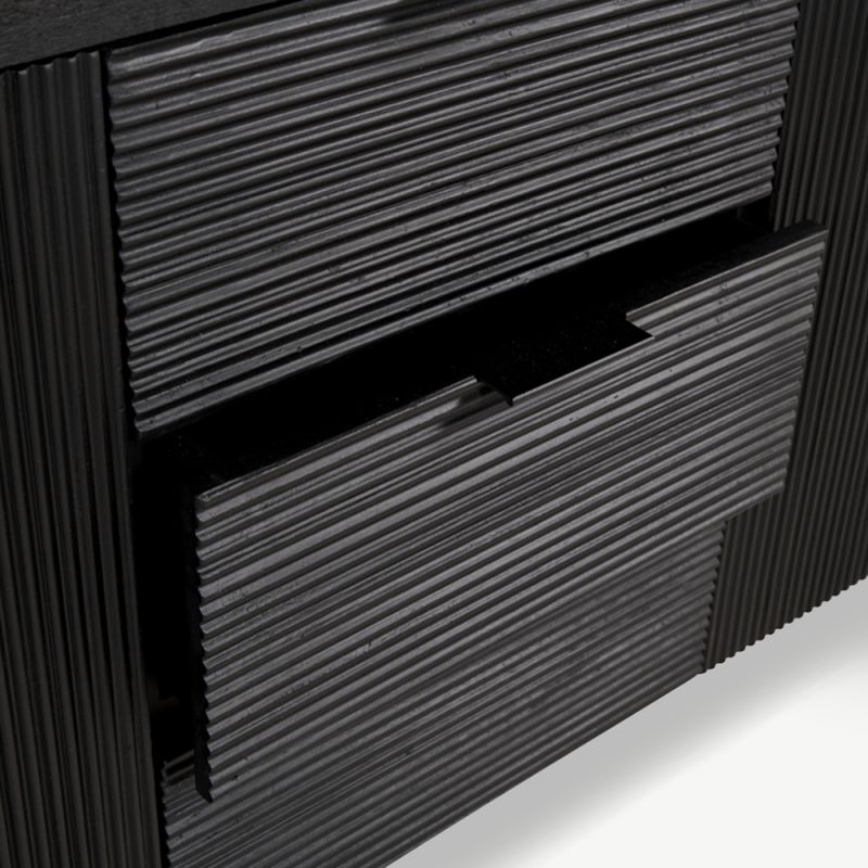 Stylish Sideboard in Black Mango Wood for Luxe Living