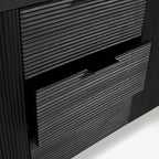 Stylish Sideboard in Black Mango Wood for Luxe Living