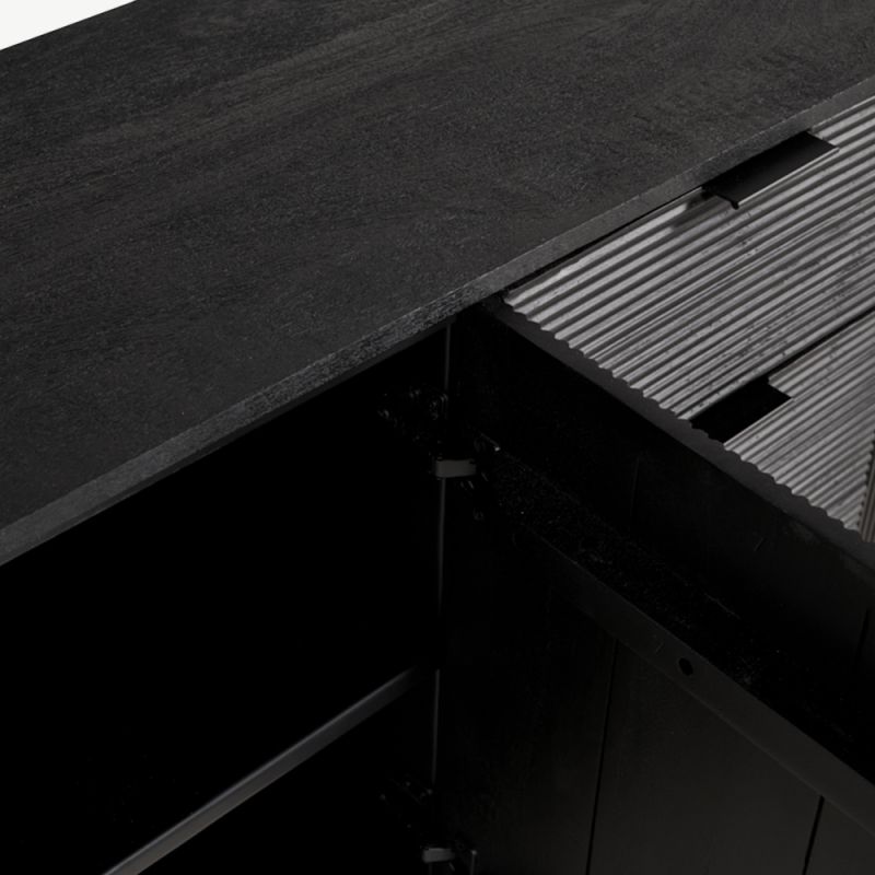 Stylish Sideboard in Black Mango Wood for Luxe Living