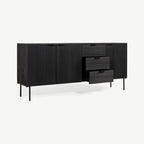 Stylish Sideboard in Black Mango Wood for Luxe Living