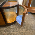 Walnut Italian Sofa with Built-In Bar Cabinet