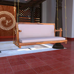 Vintage White Upholstered Handmade Wooden Swing