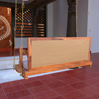 Vintage White Upholstered Handmade Wooden Swing