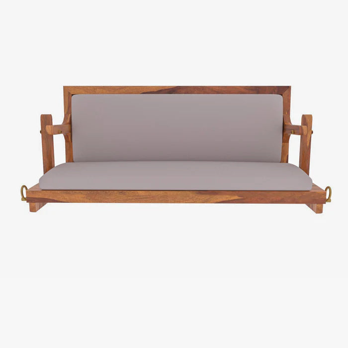 Vintage White Upholstered Handmade Wooden Swing