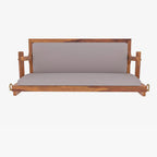 Vintage White Upholstered Handmade Wooden Swing