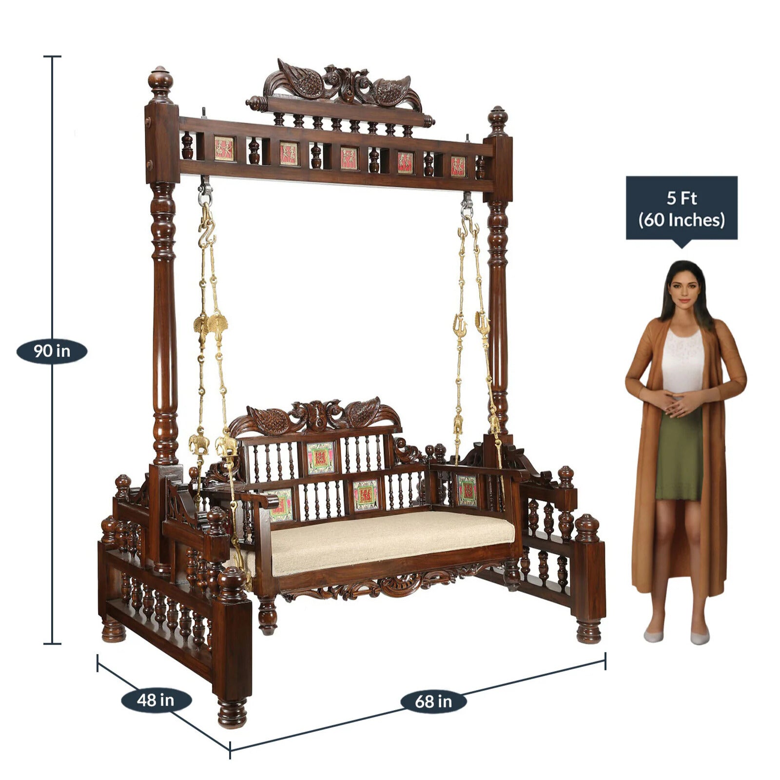 Walnut Elegance Teakwood Swing