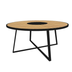DINING TABLE ROUND WITH TEAK WOOD TOP (AHO/029/009)
