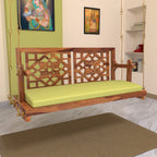 Fusion Flowered Carved Back Sheesham Wood Swing for Home