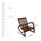 Serene Blue Cushioned Wooden Rocking Chair with Walnut Finish