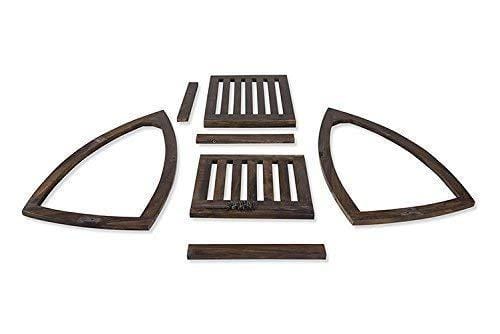 Serene Blue Cushioned Wooden Rocking Chair with Walnut Finish